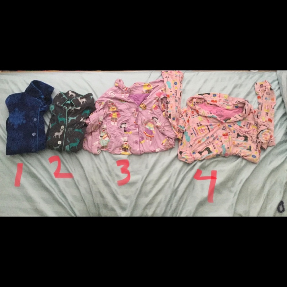 Long Sleeve Pajamas Tops 4 Piece Bundle